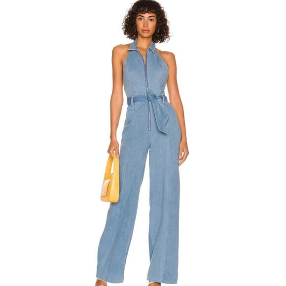 Lovers and Friends Ajax Jumpsuit in Medium Blue NWOT Size Small - Picture 1 of 3